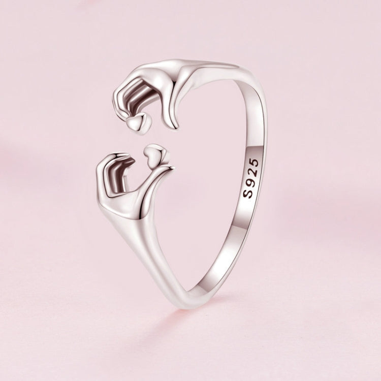 Anello romantico con apertura del gesto del cuore in argento sterling S925, SCR902