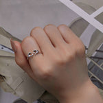 Anello romantico con apertura del gesto del cuore in argento sterling S925, SCR902