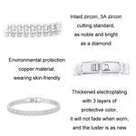 Bracciale con zirconi scintillanti Gioielli in rame placcato oro, YIB055-17L, YIB055-19L, YIB055-17LCP, YIB055-19LCP, YIB055-17LVT, YIB055-19LVT