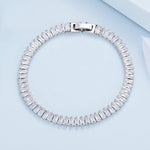 Bracciale con zirconi scintillanti Gioielli in rame placcato oro, YIB055-17L, YIB055-19L, YIB055-17LCP, YIB055-19LCP, YIB055-17LVT, YIB055-19LVT