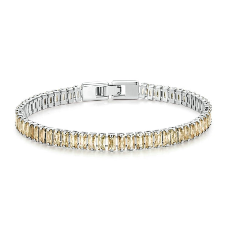 Bracciale con zirconi scintillanti Gioielli in rame placcato oro, YIB055-17L, YIB055-19L, YIB055-17LCP, YIB055-19LCP, YIB055-17LVT, YIB055-19LVT