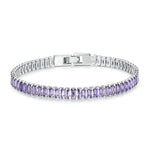 Bracciale con zirconi scintillanti Gioielli in rame placcato oro, YIB055-17L, YIB055-19L, YIB055-17LCP, YIB055-19LCP, YIB055-17LVT, YIB055-19LVT
