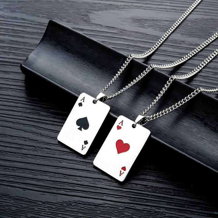 OPK 1542 Ciondolo da mazza da uomo in acciaio al titanio con personalità, Black With Chain, Red With Chain, Black Without Chain, Red Without Chain