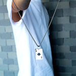 OPK 1542 Ciondolo da mazza da uomo in acciaio al titanio con personalità, Black With Chain, Red With Chain, Black Without Chain, Red Without Chain