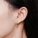 Orecchini elasticizzati con gatto elasticizzato in argento sterling S925 con diamanti, dimensioni:, Small Platinum Plated, Large Platinum Plated, Large Gold Plated, Large Black Gold Plated, Large Rose Gold Plated