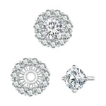 Orecchini a bottone staccabili rotondi in moissanite in argento sterling S925, MSE010