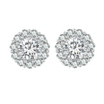Orecchini a bottone staccabili rotondi in moissanite in argento sterling S925, MSE010