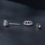 Orecchini a bottone staccabili rotondi in moissanite in argento sterling S925, MSE010