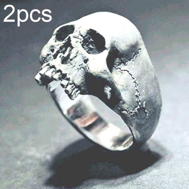 C56213 Regalo degli uomini dell'anello del cranio di orrore dell'anello del cranio dell'annata punk 2pcs, 6, 7, 8, 9, 10, 11, 12, 13, 14