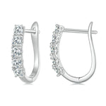 Orecchini in argento sterling S925 moissanite con motivo a forma di U, MSE011