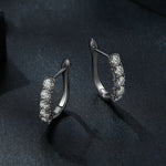 Orecchini in argento sterling S925 moissanite con motivo a forma di U, MSE011