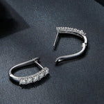 Orecchini in argento sterling S925 moissanite con motivo a forma di U, MSE011