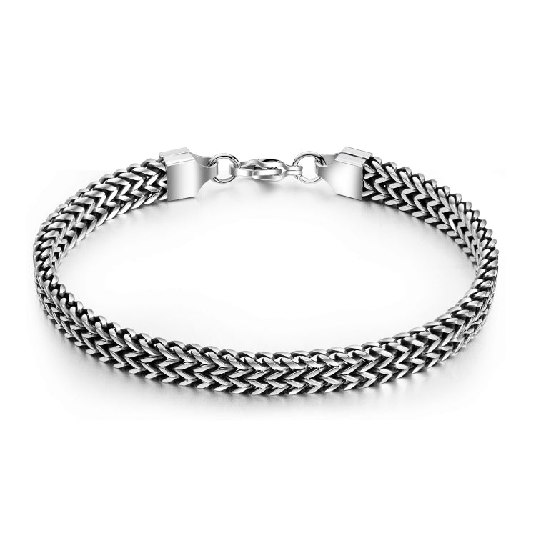 Bracciale uomo in acciaio al titanio stile retrò 21 cm
