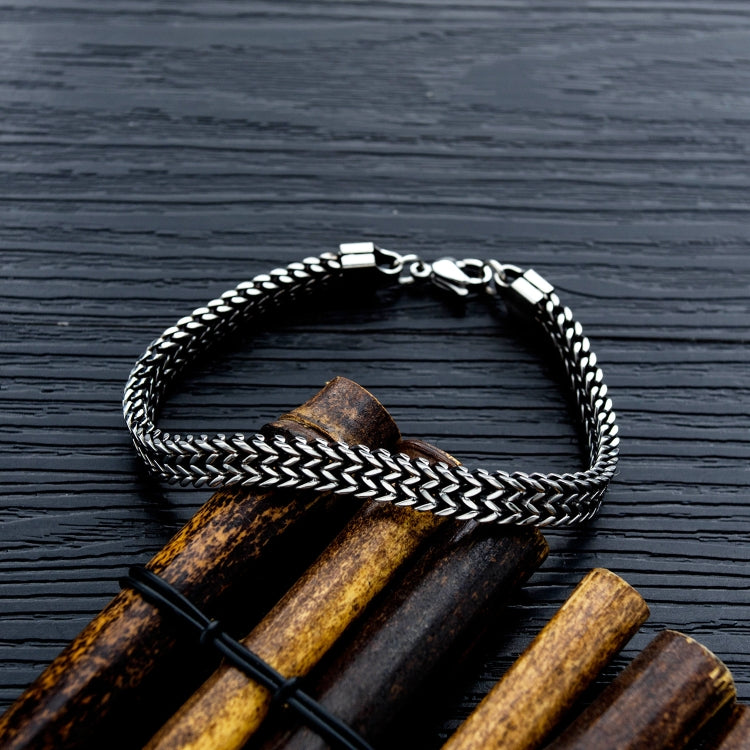 Accessori personali per bracciale da uomo in acciaio al titanio stile retrò, 1016