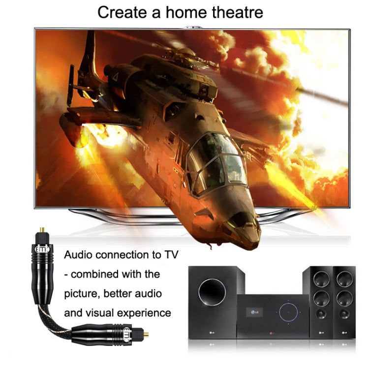 Cavo audio EMK digitale in fibra ottica Amplificatore linea audio, lunghezza, 1m, 1.5m, 1.8m, 2m, 3m, 5m, 8m, 10m, 15m, 20m, 30m
