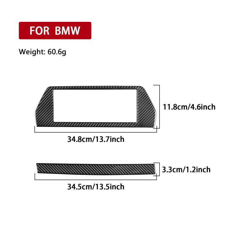 Per BMW Serie 8 G14 2019-2024 Guida a sinistra 2 pezzi/set Adesivo per cornice schermo di navigazione, Left-hand Drive