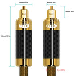 EMK GM/A8.0 Cavo audio digitale in fibra ottica Amplificatore Audio placcato in oro Fever Line, lunghezza:, 1m, 1.5m, 1.8m, 2m, 3m, 5m, 8m, 10m, 15m, 20m