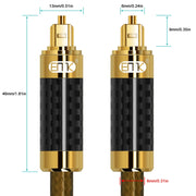 EMK GM/A8.0 Cavo audio digitale in fibra ottica Amplificatore Audio placcato in oro Fever Line, lunghezza:, 1m, 1.5m, 1.8m, 2m, 3m, 5m, 8m, 10m, 15m, 20m