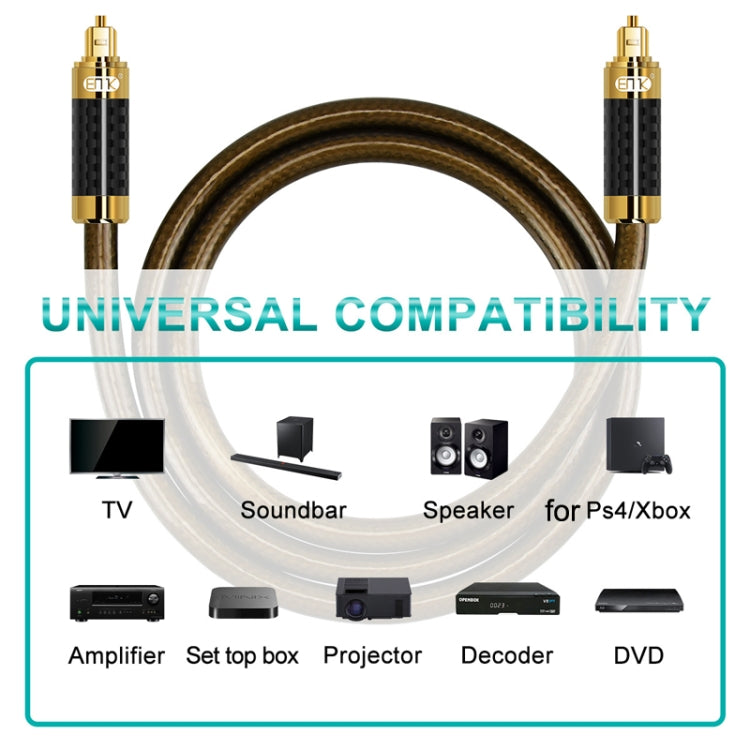 EMK GM/A8.0 Cavo audio digitale in fibra ottica Amplificatore Audio placcato in oro Fever Line, lunghezza:, 1m, 1.5m, 1.8m, 2m, 3m, 5m, 8m, 10m, 15m, 20m