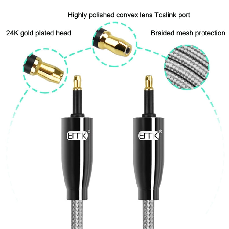 EMK QH4.0 Mini Toslink 3.5mm Interfaccia SPDIF Audio Fibra Ottica, Lunghezza:, 1m, 1.5m, 2m, 3m, 5m, 8m, 10m, 15m