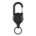 Bobina per badge retrattile in plastica con moschettone per zaino, Black-Steel Wire Rope, White-Steel Wire Rope, Black-Fiber Rope, White- Fiber Rope