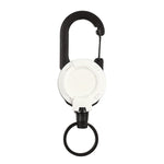 Bobina per badge retrattile in plastica con moschettone per zaino, Black-Steel Wire Rope, White-Steel Wire Rope, Black-Fiber Rope, White- Fiber Rope