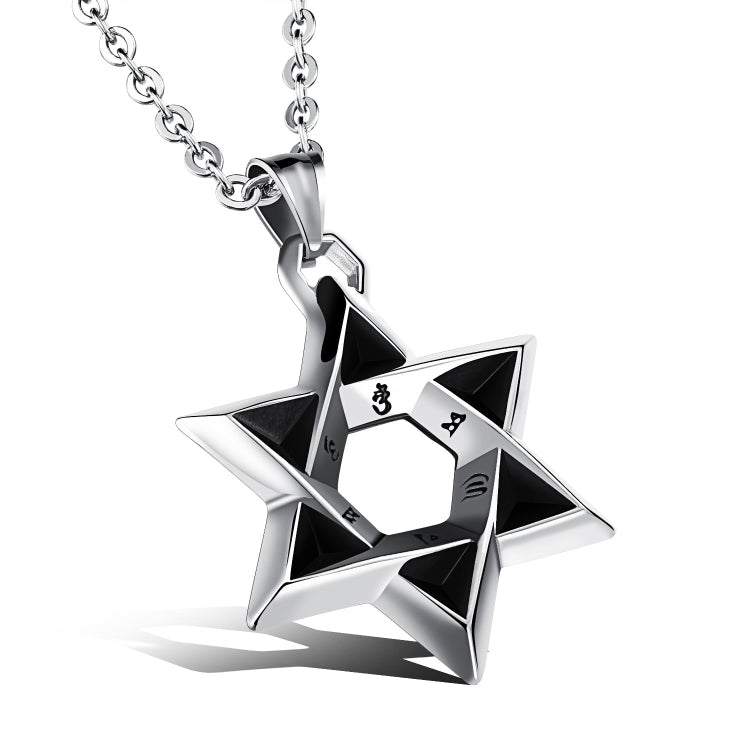 Collana uomo acciaio con pendente stella a sei punte