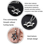 1102 Collane in acciaio inossidabile da uomo con pendente a stella a sei punte, stile:, Pendant+Chain, Single Pendant
