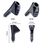 Caricabatteria da auto Display digitale multifunzionale QC Ricarica adattatore per accendisigari, AAC Dual USB, CCA Dual PD
