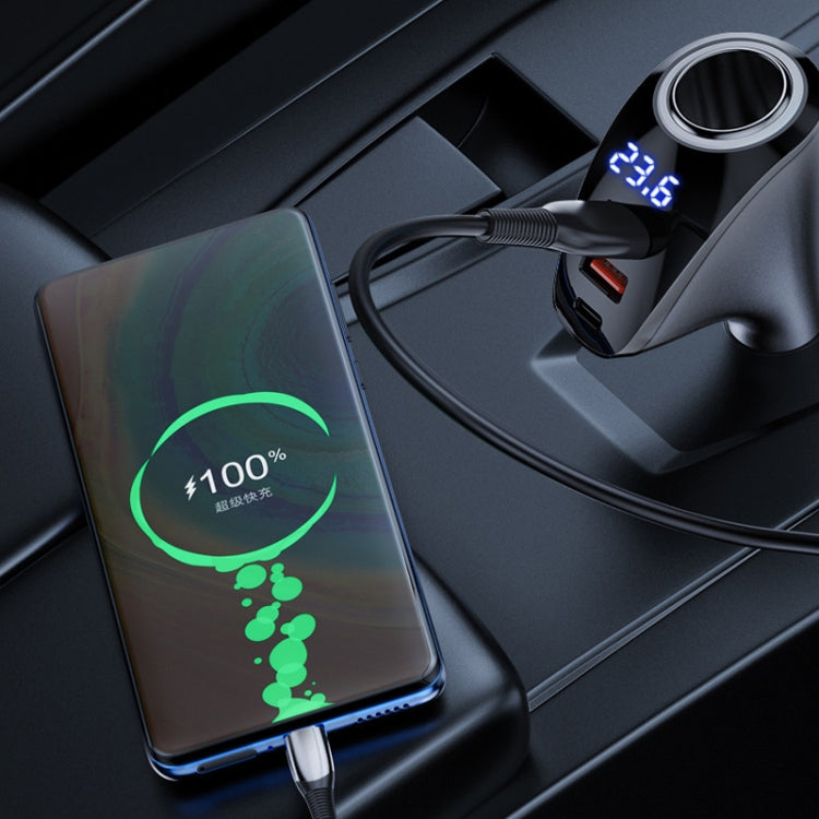 Caricabatteria da auto Display digitale multifunzionale QC Ricarica adattatore per accendisigari, AAC Dual USB, CCA Dual PD