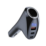 Caricabatteria da auto Display digitale multifunzionale QC Ricarica adattatore per accendisigari, AAC Dual USB, CCA Dual PD