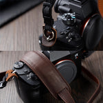 Fotografia all'aperto Fotocamera in pelle di vacchetta Spalla da appendere al collo Cinghia di avvolgimento, Spec:, Top-layer (Black), Top-layer (Deep Coffee), Top-layer (Coffee), Split Leather (Coffee), Split Leather (Black), Pure Leather (Black)     ...