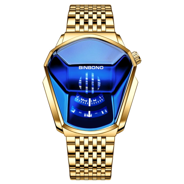 BINBOND Locomotive Concept Orologio con cinturino in acciaio da uomo Live Black Technology Watch, Steel Belt Full Gold-Blue Face, Steel Belt Full Gold Gold Face, Steel Belt Black Stee Blue Face, Steel Belt Black Steel White Face                        ...