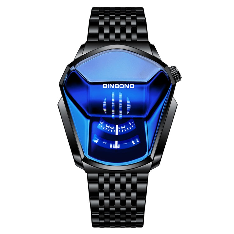BINBOND Locomotive Concept Orologio con cinturino in acciaio da uomo Live Black Technology Watch, Steel Belt Full Gold-Blue Face, Steel Belt Full Gold Gold Face, Steel Belt Black Stee Blue Face, Steel Belt Black Steel White Face                        ...