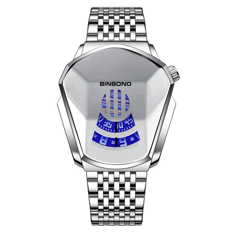 BINBOND Locomotive Concept Orologio con cinturino in acciaio da uomo Live Black Technology Watch, Steel Belt Full Gold-Blue Face, Steel Belt Full Gold Gold Face, Steel Belt Black Stee Blue Face, Steel Belt Black Steel White Face                        ...