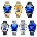BINBOND Locomotive Concept Orologio con cinturino in acciaio da uomo Live Black Technology Watch, Steel Belt Full Gold-Blue Face, Steel Belt Full Gold Gold Face, Steel Belt Black Stee Blue Face, Steel Belt Black Steel White Face                        ...