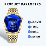 BINBOND Locomotive Concept Orologio con cinturino in acciaio da uomo Live Black Technology Watch, Steel Belt Full Gold-Blue Face, Steel Belt Full Gold Gold Face, Steel Belt Black Stee Blue Face, Steel Belt Black Steel White Face                        ...