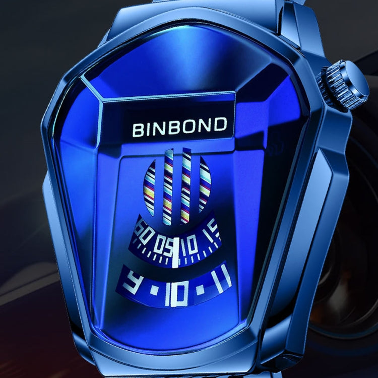 BINBOND Locomotive Concept Orologio con cinturino in acciaio da uomo Live Black Technology Watch, Steel Belt Full Gold-Blue Face, Steel Belt Full Gold Gold Face, Steel Belt Black Stee Blue Face, Steel Belt Black Steel White Face                        ...