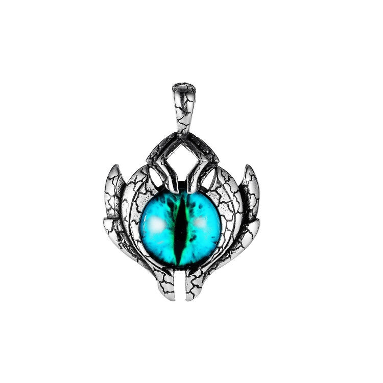 Collana uomo in acciaio titanio con ciondolo occhi demone