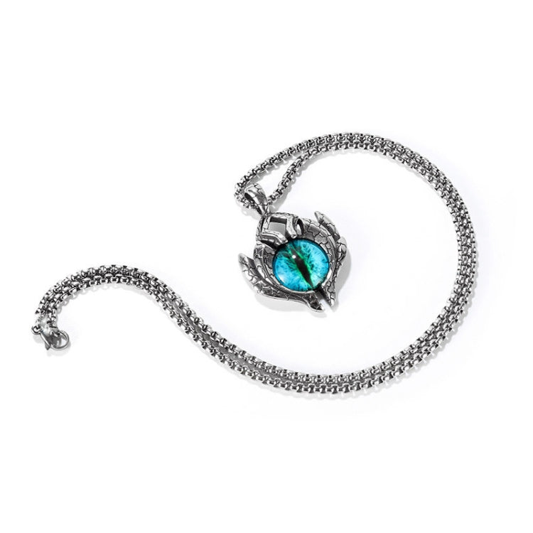 Collana in acciaio al titanio da uomo con occhi di demone retrò del 1926, stile:, Single Pendant, Pendant+3x55cm Matching Chain, Pendant+4x70cm Matching Chain