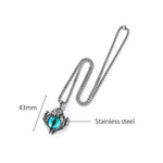Collana in acciaio al titanio da uomo con occhi di demone retrò del 1926, stile:, Single Pendant, Pendant+3x55cm Matching Chain, Pendant+4x70cm Matching Chain