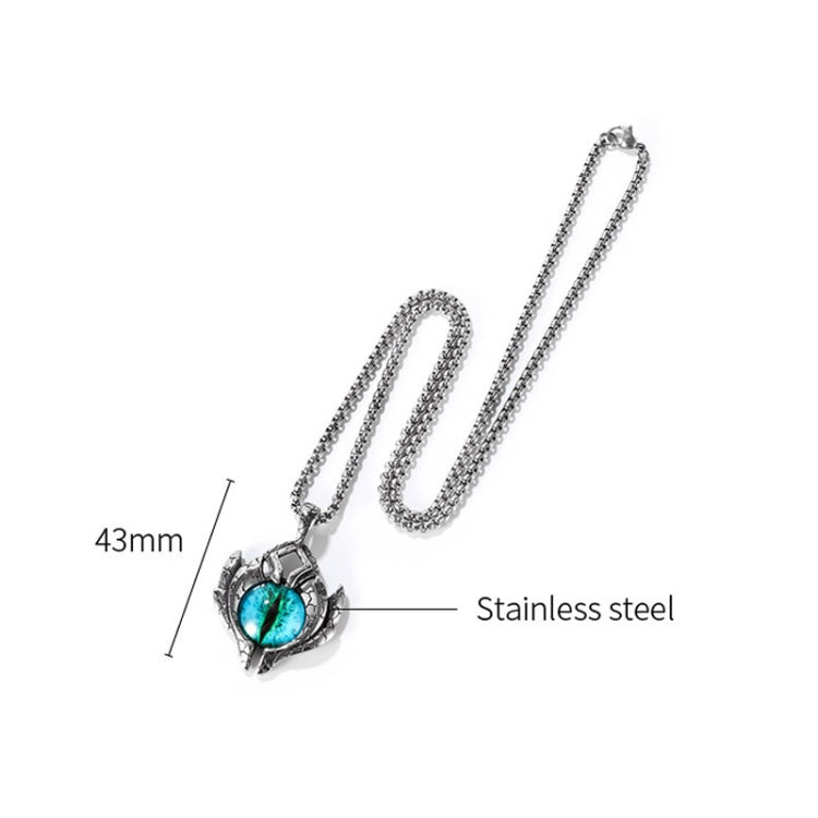 Collana in acciaio al titanio da uomo con occhi di demone retrò del 1926, stile:, Single Pendant, Pendant+3x55cm Matching Chain, Pendant+4x70cm Matching Chain