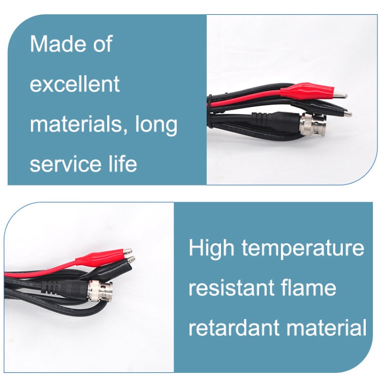 Cavo video coassiale a doppia testa da 2 pezzi BNC a 2 clip a coccodrillo, lunghezza:, BNC To 2 x Crocodile Clips 0.5m, BNC To 2 x Crocodile Clips 1m, BNC To 2 x Crocodile Clips 1.5m, BNC To 2 x Crocodile Clips 2m, BNC To 2 x Crocodile Clips 3m