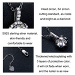 Collana in argento sterling S925 placcato oro bianco con zirconi moissanite, MSN007