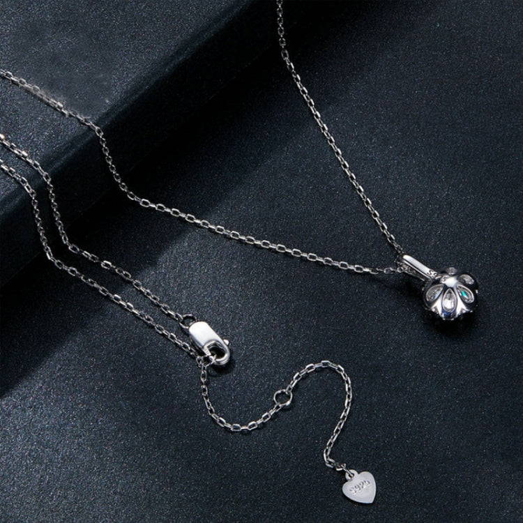 Collana in argento sterling S925 placcato oro bianco con zirconi moissanite, MSN007