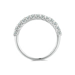 Anello in argento sterling S925 placcato con fila moissanite, MSR014-A