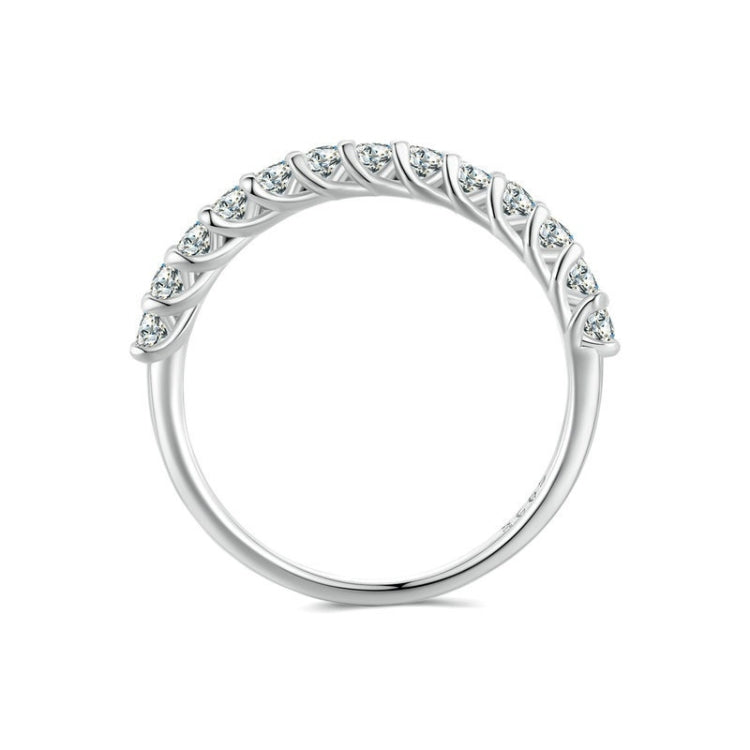 Anello in argento sterling S925 placcato con fila moissanite, MSR014-A