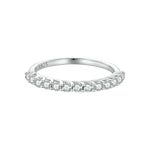 Anello in argento sterling S925 placcato con fila moissanite, MSR014-A