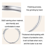 Anello in argento sterling S925 placcato con fila moissanite, MSR014-A