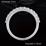 Anello in argento sterling S925 placcato con fila moissanite, MSR014-A